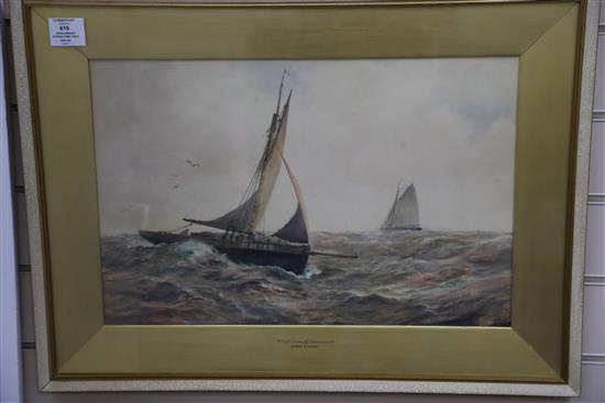 John Ernest Aitken (1881-1957) The Yacht Race & Rough Seas off Dartmouth 13 x 19.5in.